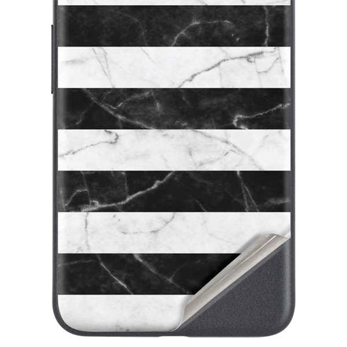 Black and White Striped Marble Google Pixel 5 Skin